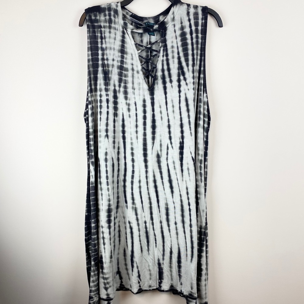 Rue21 Black & White Tie Dye Midi Sleeveless Dress